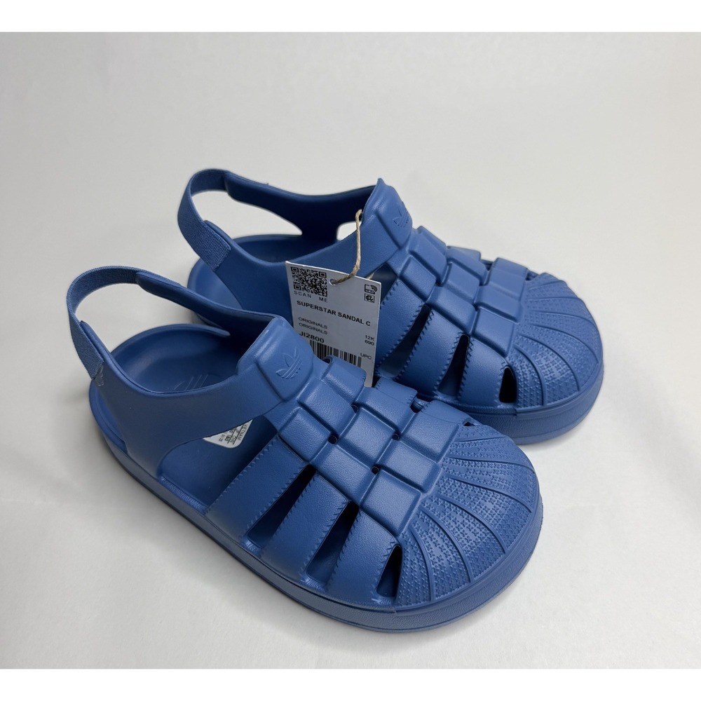 Adidas Originals Superstar Sandal Kids JI2800 Focus Blue Size US 12K